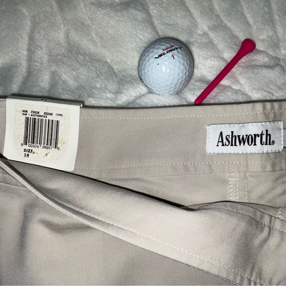 🎄ASHWORTH Ladies Stone Color Golf Skort Features Side Zipper Sz 14 NWT - Picture 8 of 14